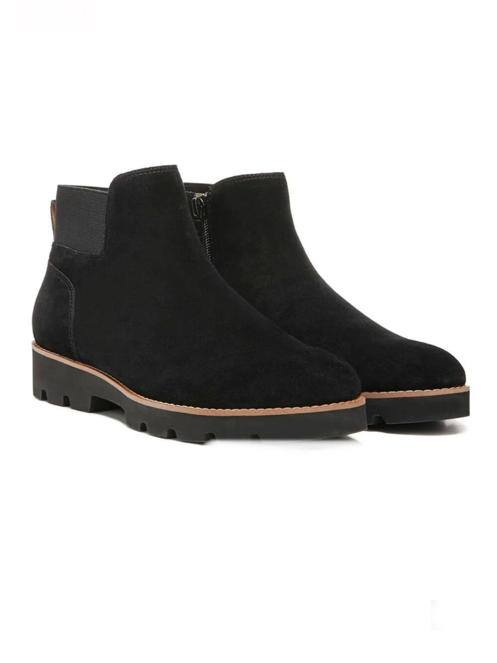 Vionic Black Suede Brionie Chelsea Ankle Boots Water‎ Repellant Size 11